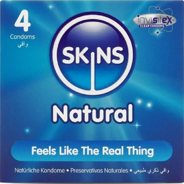 Prezervative Skins Natural Premium – pachet 4 bucăți — SKINS