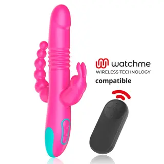 Vibrator Triple Stimulare Happy Loky Donald cu Telecomandă Watchme – imagine 1