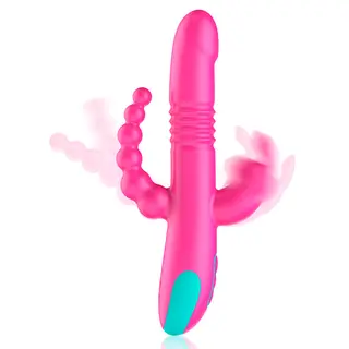 Vibrator Triple Stimulare Happy Loky Donald cu Telecomandă Watchme – imagine 3