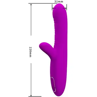 Vibrator Multifuncțional Pretty Love Angelique cu Stimulator Clitoridian, Mov – imagine 3