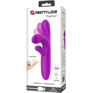 Vibrator Multifuncțional Pretty Love Angelique cu Stimulator Clitoridian, Mov – imagine 6