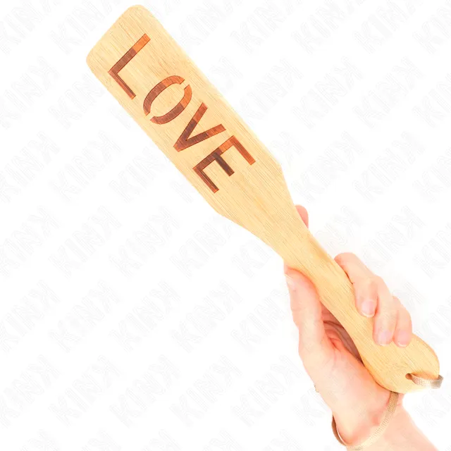 Paletă BDSM din Bambus KINK cu Inscripție Love, 32 cm — KINK IMPACT & TOUCH