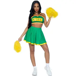 Costum Cheerleader LEG AVENUE Verde – Set Complet M/L – imagine 1